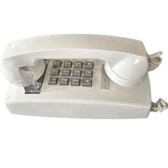 Cortelco ITT White Vintage Touch Tone Wall Phone *Not Tested* - Picture 6 of 11